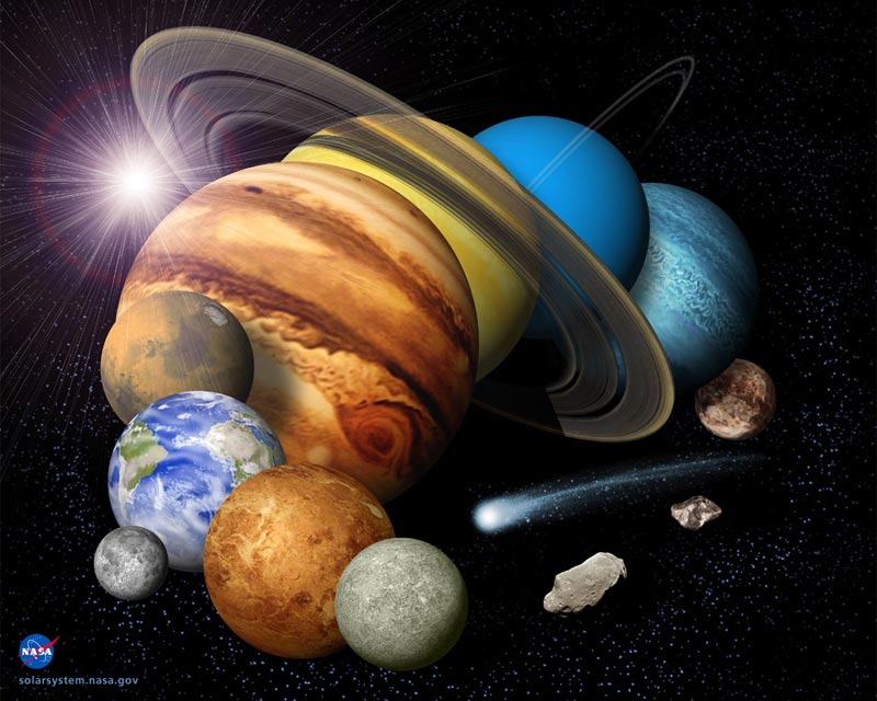 solar system montage of planets